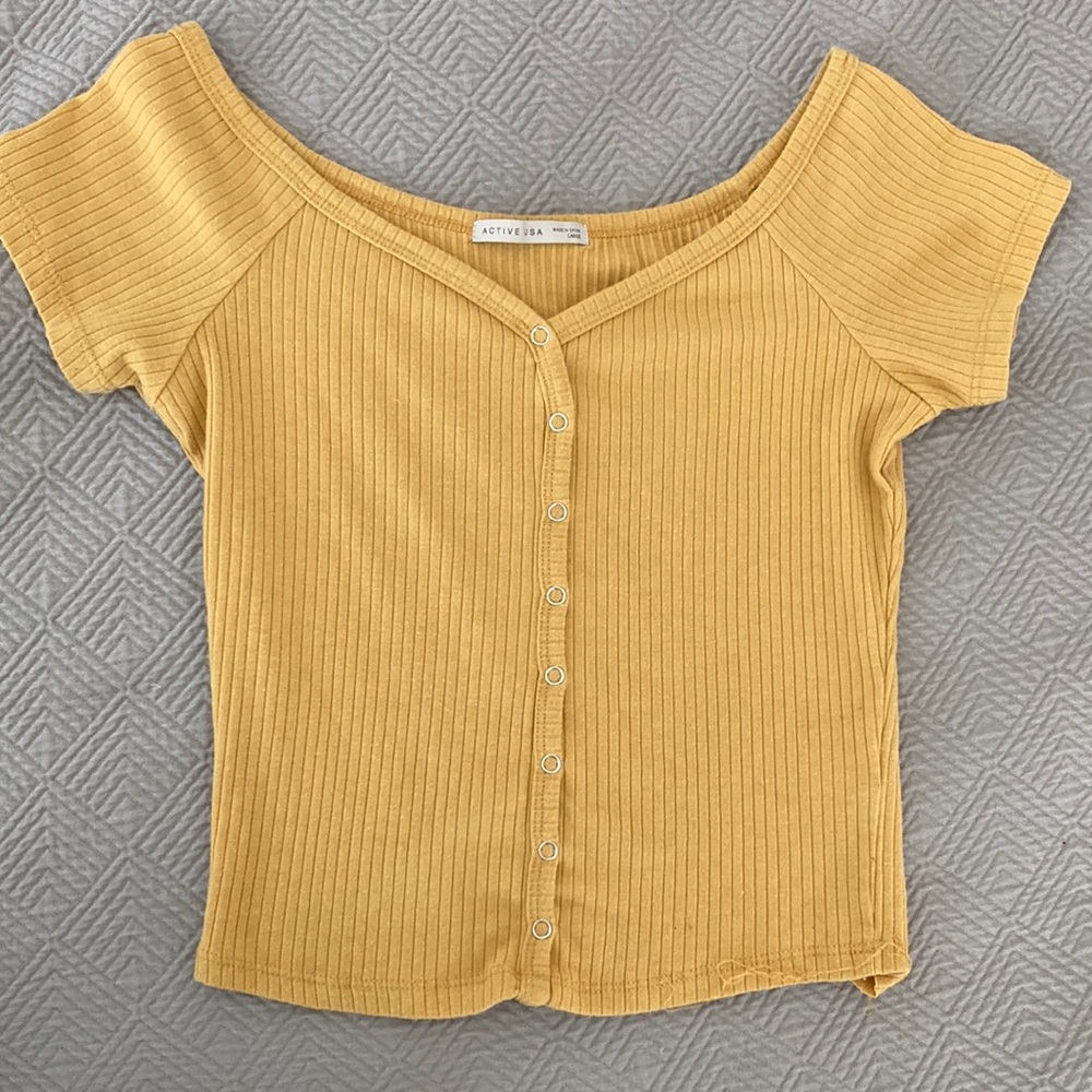 Mustard Yellow Button-Up Shirt